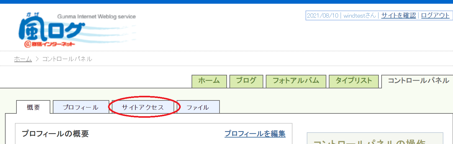 サイトアクセス